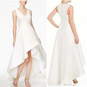 🌻NEW w/tag Calvin Klein White High-Low Formal, Wedding (or Reception) Dress 8